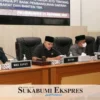 DPRD Kabupaten Sukabumi menggelar rapar paripurna yang dihadiri wakil Bupati menetapkan dua aturan Raperda APBD 2022 dan Perda