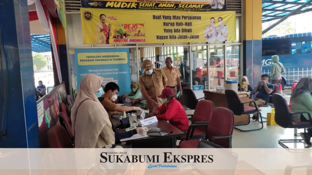 Polsek Baros bersama Dinas Kesehatan Kota Sukabumi melaksanakan pemeriksaan kesehatan bagi pengemudi dan awak bus serta masyarakat di Pos Pelayanan
