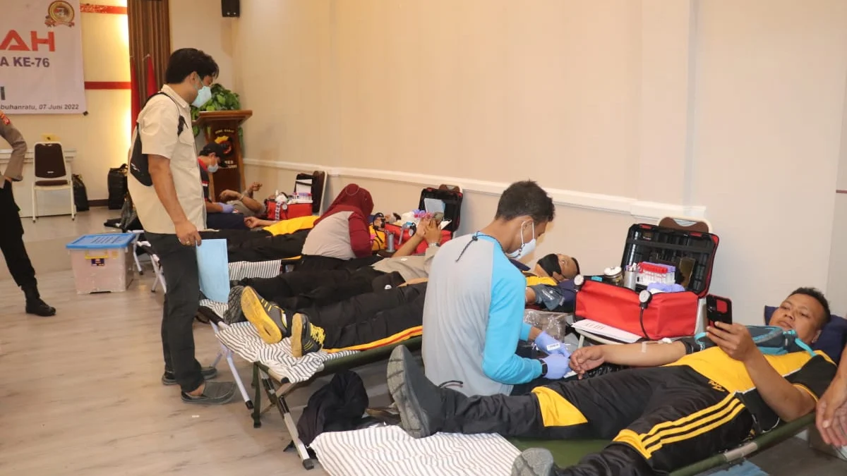 Ratusan Personel Polres Sukabumi Donor Darah