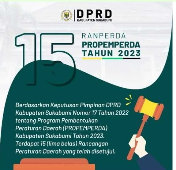 DPRD Kabupaten Sukabumi Akan Bahas Belasan Raperda di Tahun 2023
