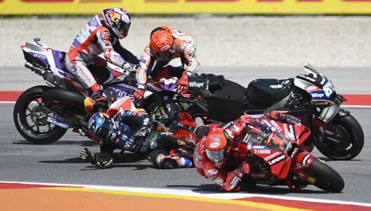 Marc Marquez Alami Patah Tulang dan Kena Penalti di MotoGP Portugal 2023