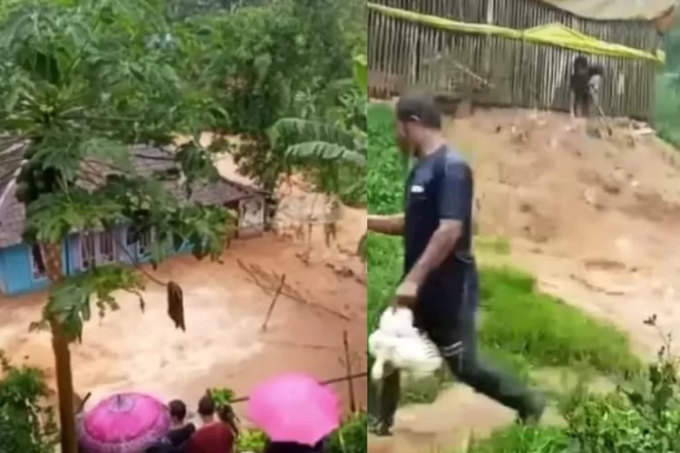 Banjir Bandang di Cianjur Membuat Ribuan Ayam Ternak Hanyut