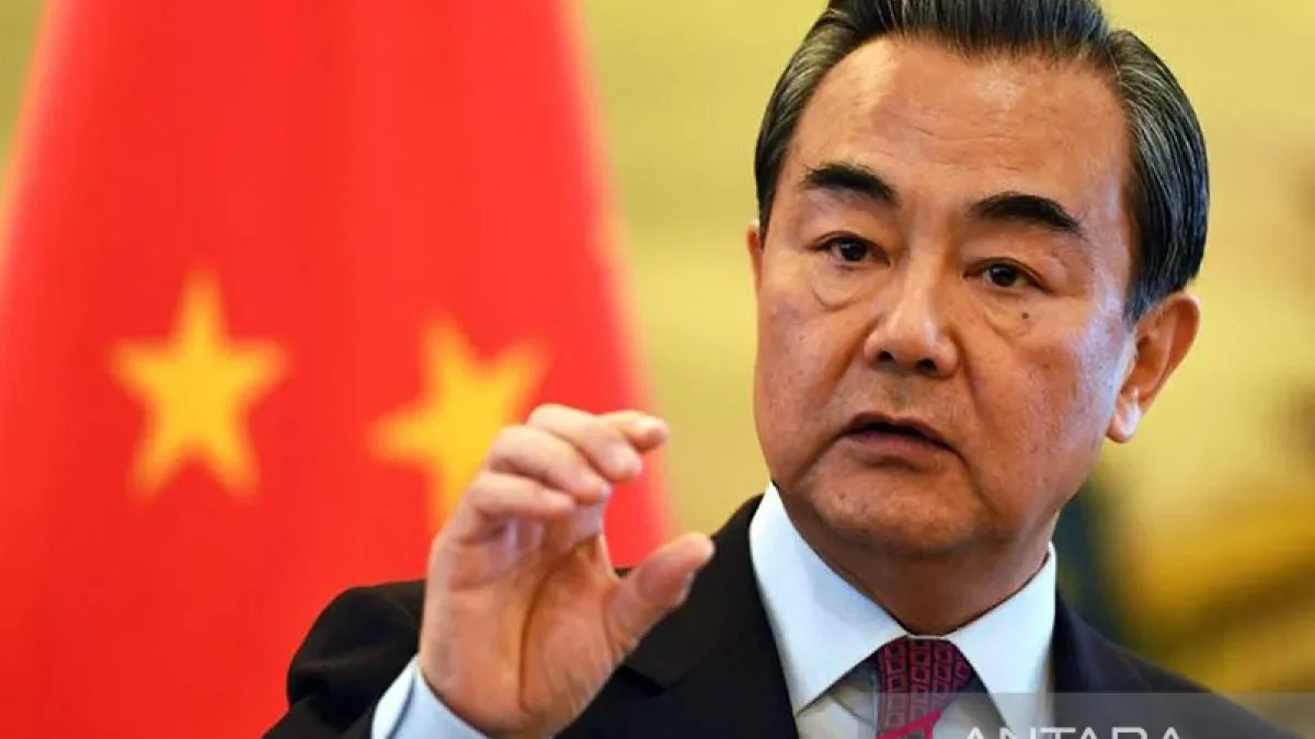 Menteri Luar Negeri China Wang Yi saat konferensi pers di Beijing, China. ANTARA/REUTERS/Greg Baker/am.