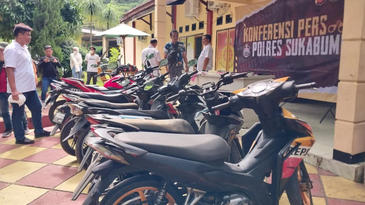 Sebanyak 11 Unit Kendaraan Roda Dua berhasil diamankan Polres Sukabumi Residivis Curanmor asal Jampang Tengah
