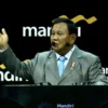 Calon Presiden Nomor Urut 02 Prabowo Subianto berpidato dalam acara Mandiri